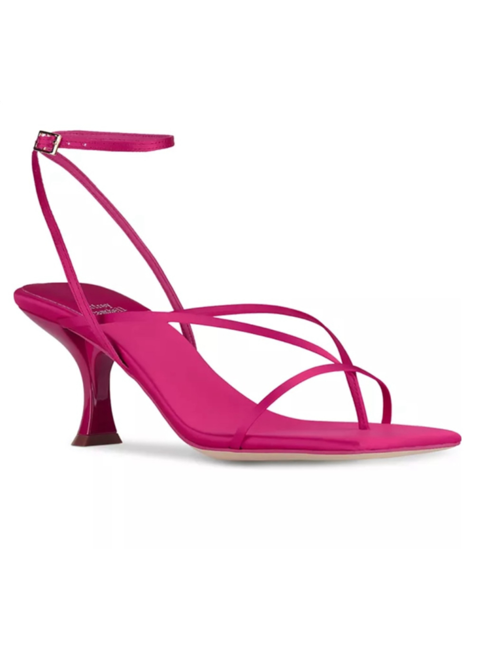 Jeffrey Campbell Satin Strappy Sandals Size 8, Hot Pink, Kitten Heel, Square toe